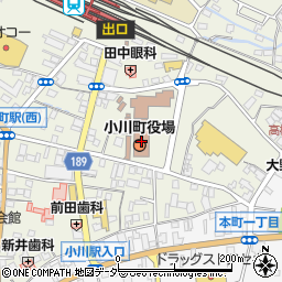 埼玉県比企郡小川町周辺の地図