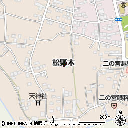 茨城県つくば市松野木周辺の地図