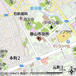 勝山市役所総務部　未来創造課・情報統計グループ周辺の地図