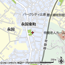 茨城県土浦市永国東町周辺の地図