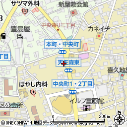 岡谷中央町郵便局周辺の地図