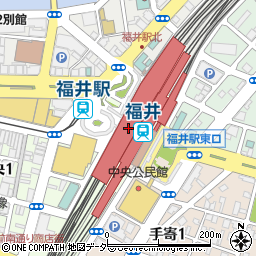 セブンイレブンキヨスクＪＲ福井駅在来改札口店周辺の地図