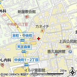 長野県岡谷市中央町3丁目1-34周辺の地図