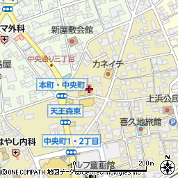 長野県岡谷市中央町3丁目1-36周辺の地図