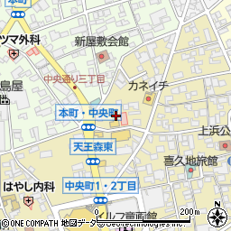 長野県岡谷市中央町3丁目1-38周辺の地図