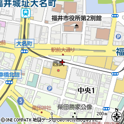福井西武前周辺の地図