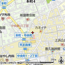 長野県岡谷市中央町3丁目1-2周辺の地図