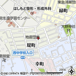 埼玉県鴻巣市堤町周辺の地図