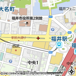 福井駅西口地下駐車場（県営地下駐車場）周辺の地図