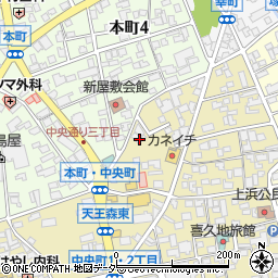 長野県岡谷市中央町3丁目1-8周辺の地図