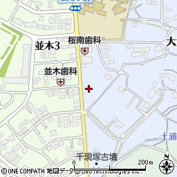 茨城県つくば市大角豆733周辺の地図