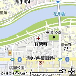 福井県福井市有楽町周辺の地図