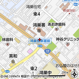 埼玉県鴻巣市東周辺の地図