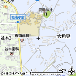 茨城県つくば市大角豆569周辺の地図