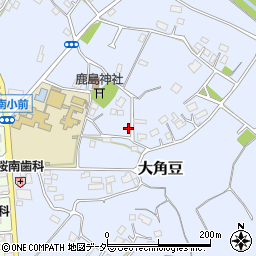 茨城県つくば市大角豆857-1周辺の地図