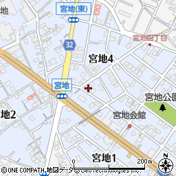 埼玉県鴻巣市宮地周辺の地図