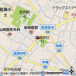 菖蒲神社前周辺の地図