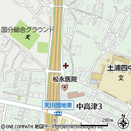 茨城県土浦市中高津2丁目16-6周辺の地図