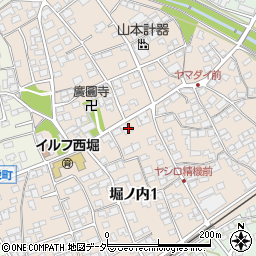 長野県岡谷市堀ノ内周辺の地図