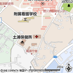 土浦市役所　休日緊急診療所周辺の地図