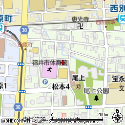 福井市　弓道場周辺の地図