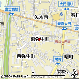 長野県下諏訪町（諏訪郡）東弥生町周辺の地図