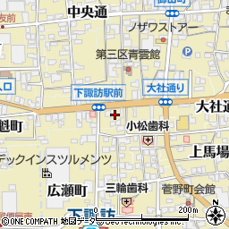 長野県下諏訪町（諏訪郡）友之町周辺の地図