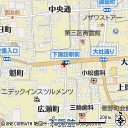 下諏訪駅口周辺の地図