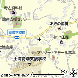 茨城県土浦市上高津1250-8周辺の地図