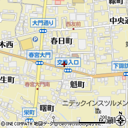 長野県下諏訪町（諏訪郡）矢木東周辺の地図