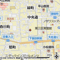 長野県下諏訪町（諏訪郡）花咲町周辺の地図