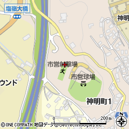 岡谷市営岡谷球場周辺の地図