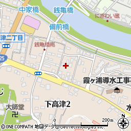 茨城県土浦市下高津周辺の地図