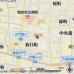長野県諏訪郡下諏訪町中央通周辺の地図