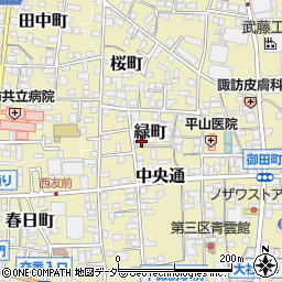 長野県諏訪郡下諏訪町緑町周辺の地図