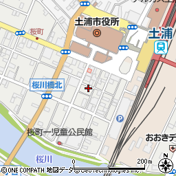 茨城県土浦市桜町1丁目周辺の地図