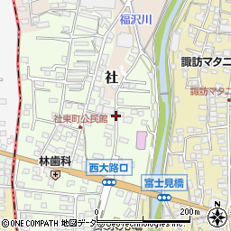 長野県諏訪郡下諏訪町社東町周辺の地図