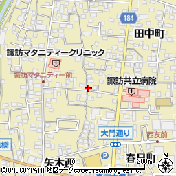 長野県諏訪郡下諏訪町矢木町周辺の地図