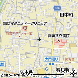 長野県下諏訪町（諏訪郡）矢木町周辺の地図