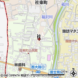 長野県諏訪郡下諏訪町社周辺の地図
