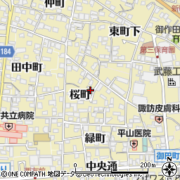 長野県諏訪郡下諏訪町桜町周辺の地図
