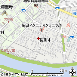 茨城県土浦市桜町4丁目周辺の地図