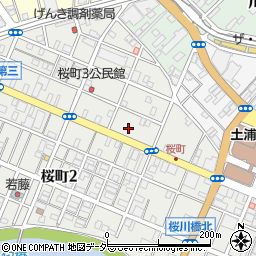 ファーストパーク土浦桜町第１２駐車場周辺の地図