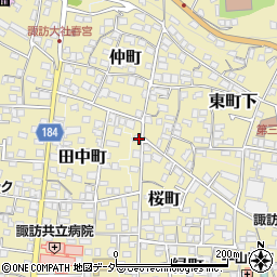長野県諏訪郡下諏訪町桜町413-1周辺の地図