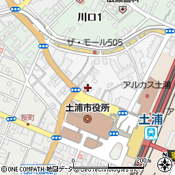 茨城県土浦市大和町周辺の地図