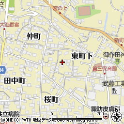 長野県諏訪郡下諏訪町東町下368周辺の地図