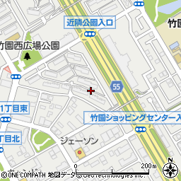 茨城県つくば市竹園周辺の地図