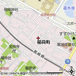 埼玉県鴻巣市稲荷町周辺の地図
