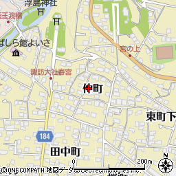 〒393-0071 長野県諏訪郡下諏訪町仲町の地図