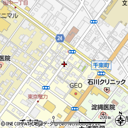 千束町北周辺の地図